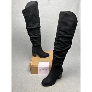 Journee Collection Womens Kaison Knee high Boots Size 6 WC Faux Suede Black